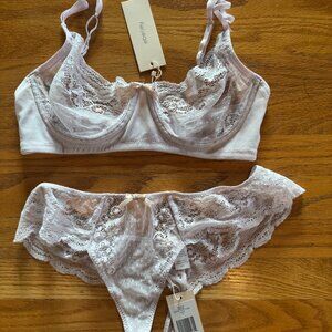 Eberjay Anouk Underwire Bra and Thong Set in Lavender M NWT